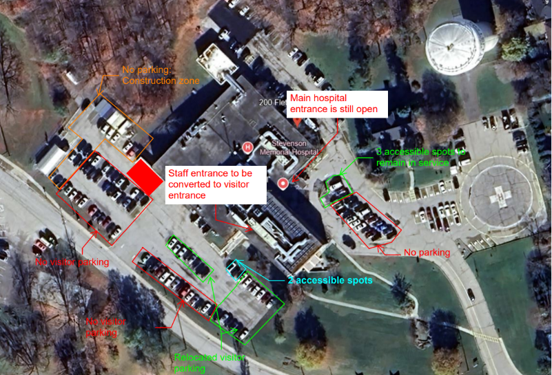 graphic of available parking for visitors