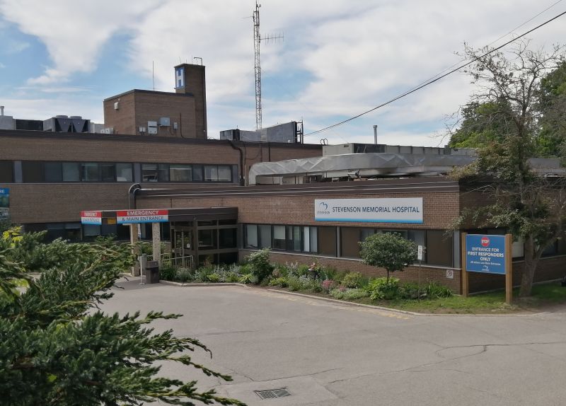 current front entrance of Stevenson Memorial Hospital