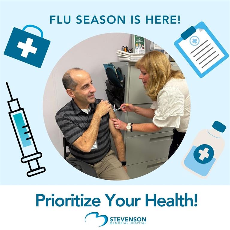 carmine stumpo getting his flu vaccine